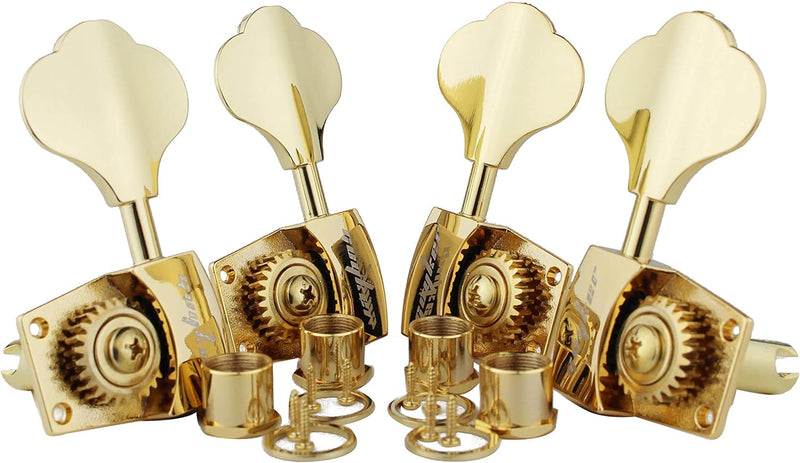 Gusnilo 2+2 Bass Vintage Open Gear Tuner Tuning Keys Pegs Machine Head Right Hand for Jazz P Bass Guitar Parts, Gold