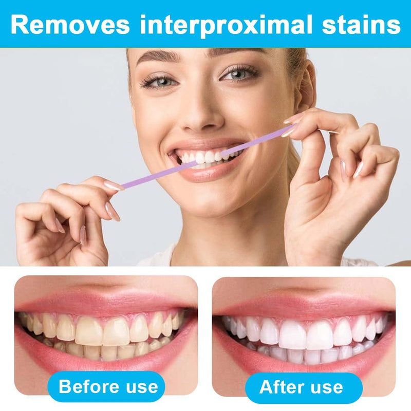 EIHI 60 Pieces Tooth Sandpaper for Spaces, Resistant Deep Cleaning Oral Hygiene, Tooth Sandpaper, Dental Sanding Strips, Teeth Polishing Finishing Gloss Contouring Tools Kit