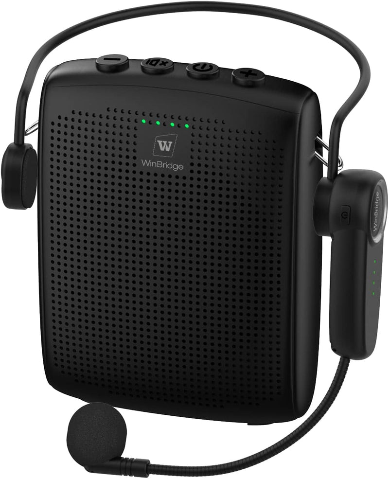 Voice Amplifier,15W Rechargeable Portable Microphone for Teachers,Lightweight Personal Microphone with Speaker Wired Headset Supports Bluetooth,Recording,FM Radio,TF Card/AUX Black