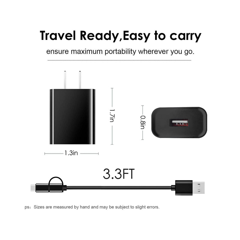 Replacement Fast Charger Adapter For kindle Paperwhite 7-11th Gen, Oasis, E-Reader, Voyage, DX, Keyboard, Touch(2nd-11th Gen), Fire [HD, HDX,7 8 10 PLUS & Kids Pro 11 Tablet Power Charger Cable Cord. Applicable all models
