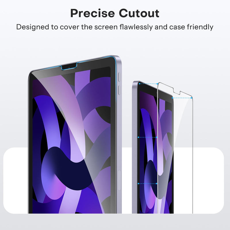 OMOTON Screen Protector for iPad Air 5th 4th Generation (Air 5/4, 10.9 Inch, 2022/2020) iPad Pro 11 Inch All Models Tablet - Tempered Glass, Face ID & Apple Pencil Compatible, 2 Pack