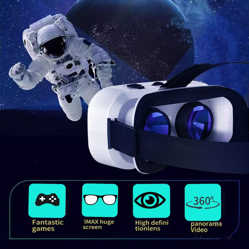 VR Glasses Virtual Reality Headset Compatible with iPhone and Android Adjustable 3D VR Phone Headset for 4.7 to 6.5 Inch,with Controller for Mobile Gaming and Movies