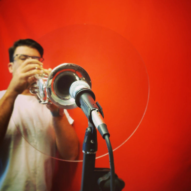 (11 inch Diameter) Crystal Clear Acrylic Vocal and Horn Deflector Shield: 4 Styles for Trumpet Saxophone Trombone Vocals and More 3mm Rigid Cast 11 inch Vocal And Horn Shield