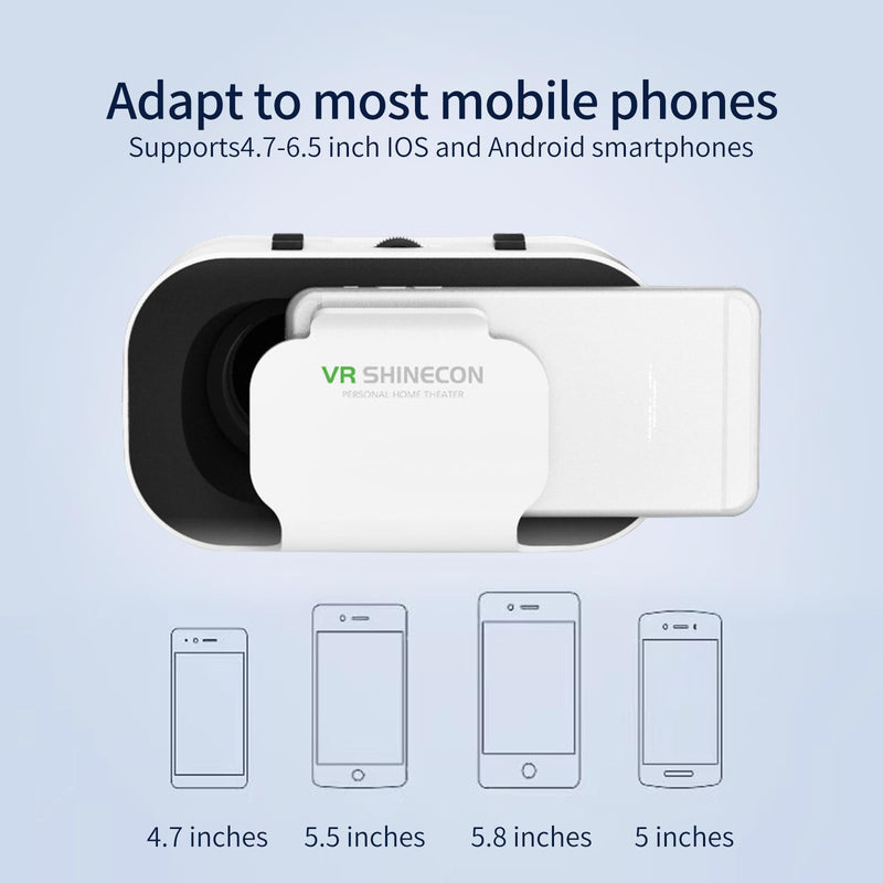 VR Glasses Virtual Reality Headset Compatible with iPhone and Android Adjustable 3D VR Phone Headset for 4.7 to 6.5 Inch,with Controller for Mobile Gaming and Movies
