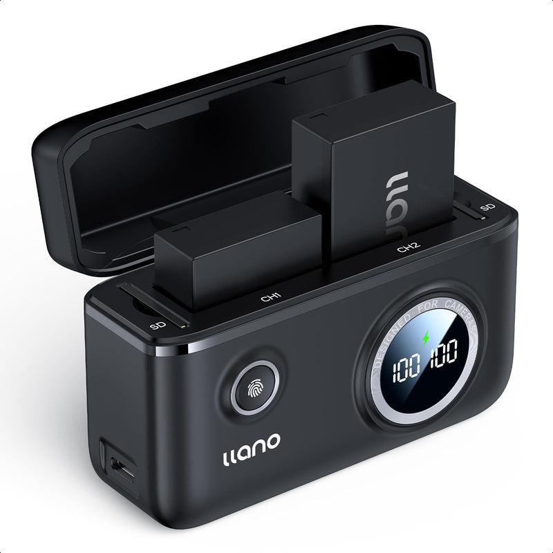 llano 2-Pack NP-W126S Batteries and Fast Charger for Fujifilm