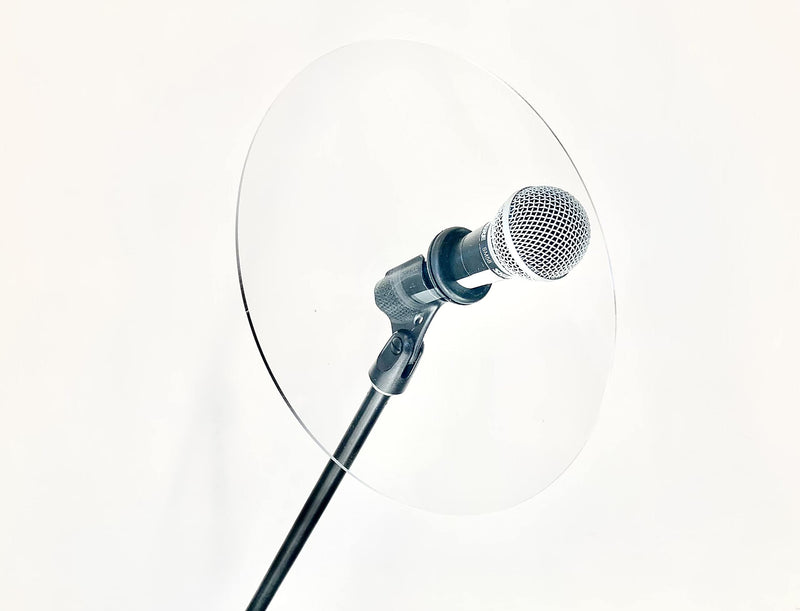 (11 inch Diameter) Crystal Clear Acrylic Vocal and Horn Deflector Shield: 4 Styles for Trumpet Saxophone Trombone Vocals and More 3mm Rigid Cast 11 inch Vocal And Horn Shield