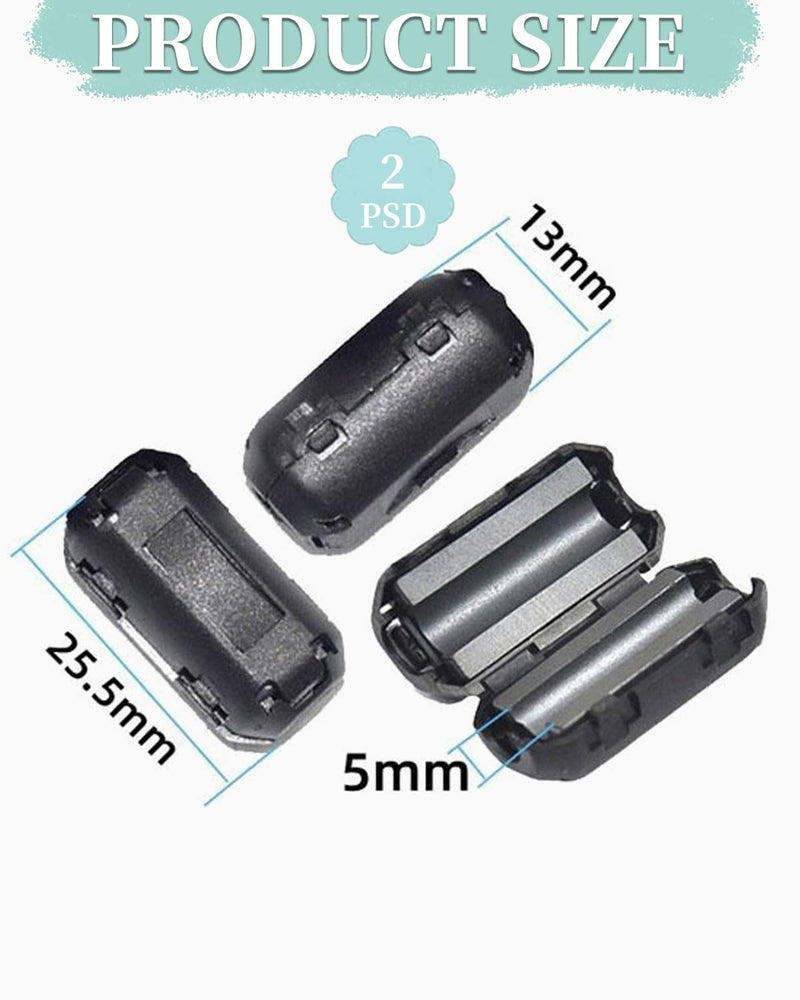 KGDUYC 10pcs Anti Interference Magnetic Rings Ferrite Toroidal Terminals Ferrite Toroidal Cores Ferrite Filter Folded Ferrite Core Wire Clamps (5mm Dia)