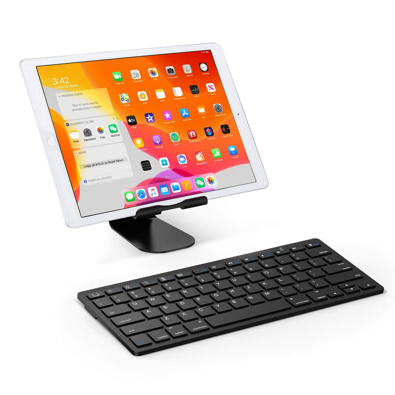 OMOTON Ultra-Slim Bluetooth Keyboard Compatible with iPad 10.2(8th/ 7th Generation)/ 9.7, iPad Air 4th Generation, iPad Pro 11/12.9, iPad Mini, and More Bluetooth Enabled Devices, Black