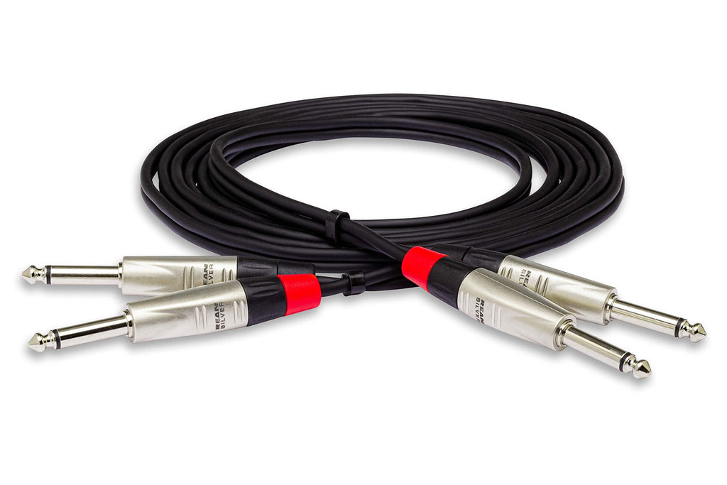Hosa HPP-020X2 Pro Stereo Interconnect, Dual REAN 1/4" TS to Same, 20 Feet