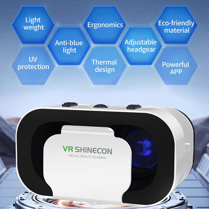 VR Glasses Virtual Reality Headset Compatible with iPhone and Android Adjustable 3D VR Phone Headset for 4.7 to 6.5 Inch,with Controller for Mobile Gaming and Movies