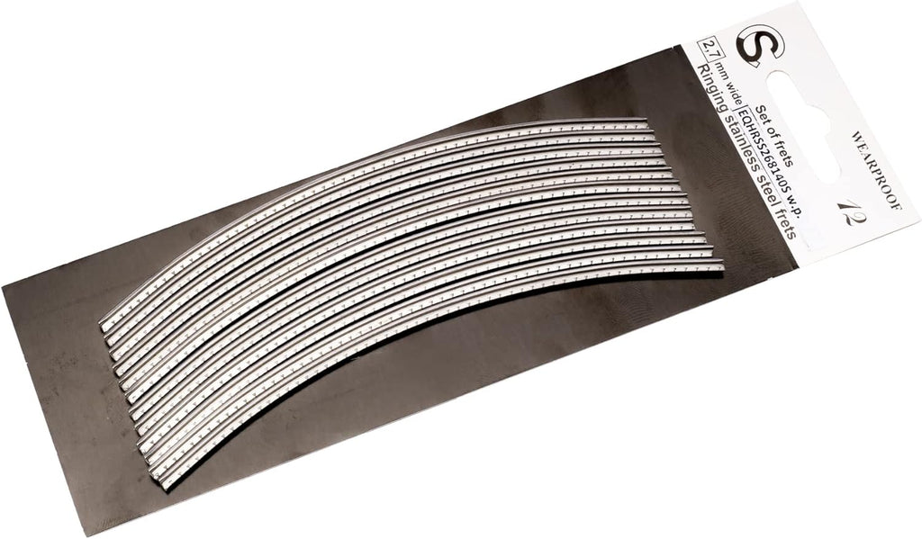 Vencetmat 2.7mm Crowning Width Jumbo Fret Wire 24-Frets for Electric Guitar & Bass Fingerborad Fret Replacemen Individually Wrapped 2.7mm guitar 24-frets