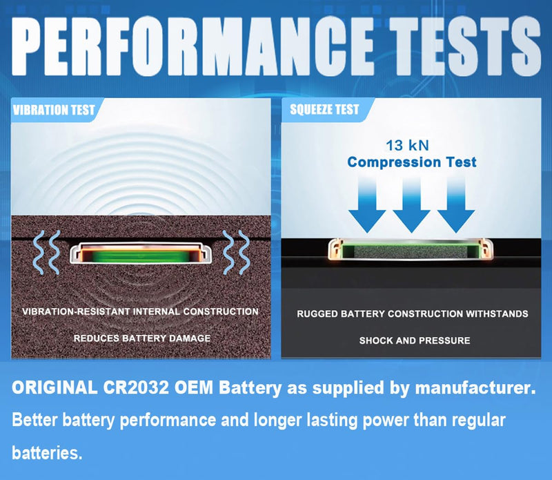 (2 Pack CR2032 Key fob Battery Replacement for Jeep Dodge Chrysler Key fob Prox fits 2008-2022 Case Shell 300 Challenger Dart Durango Grand Caravan Journey RAM Cherokee Routan Town