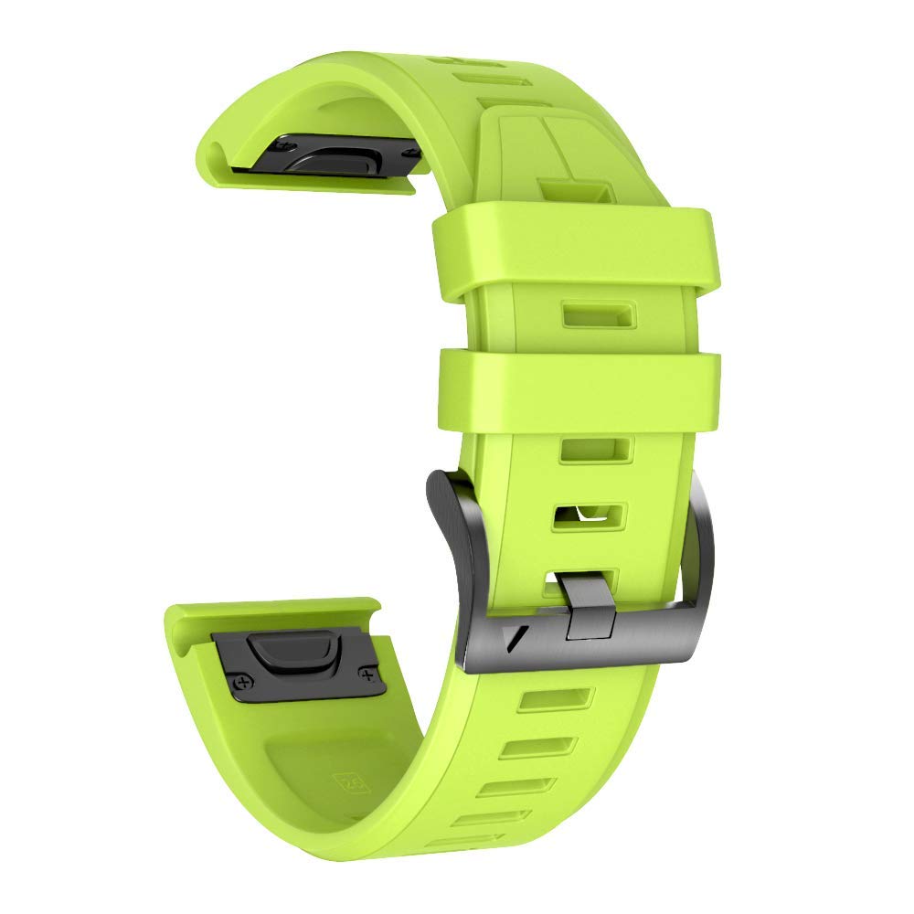 NotoCity Compatible Fenix 5X Plus Bands Fenix 7X Sport Silicone Replacement Watch Strap for Garmin Fenix 5X/Fenix 5X Plus/Fenix 6X/Fenix 6X Pro/Fenix 3/HR/Descent MK1/D2 Delta PX/D2 Charlie(Green) 1 Pack Green