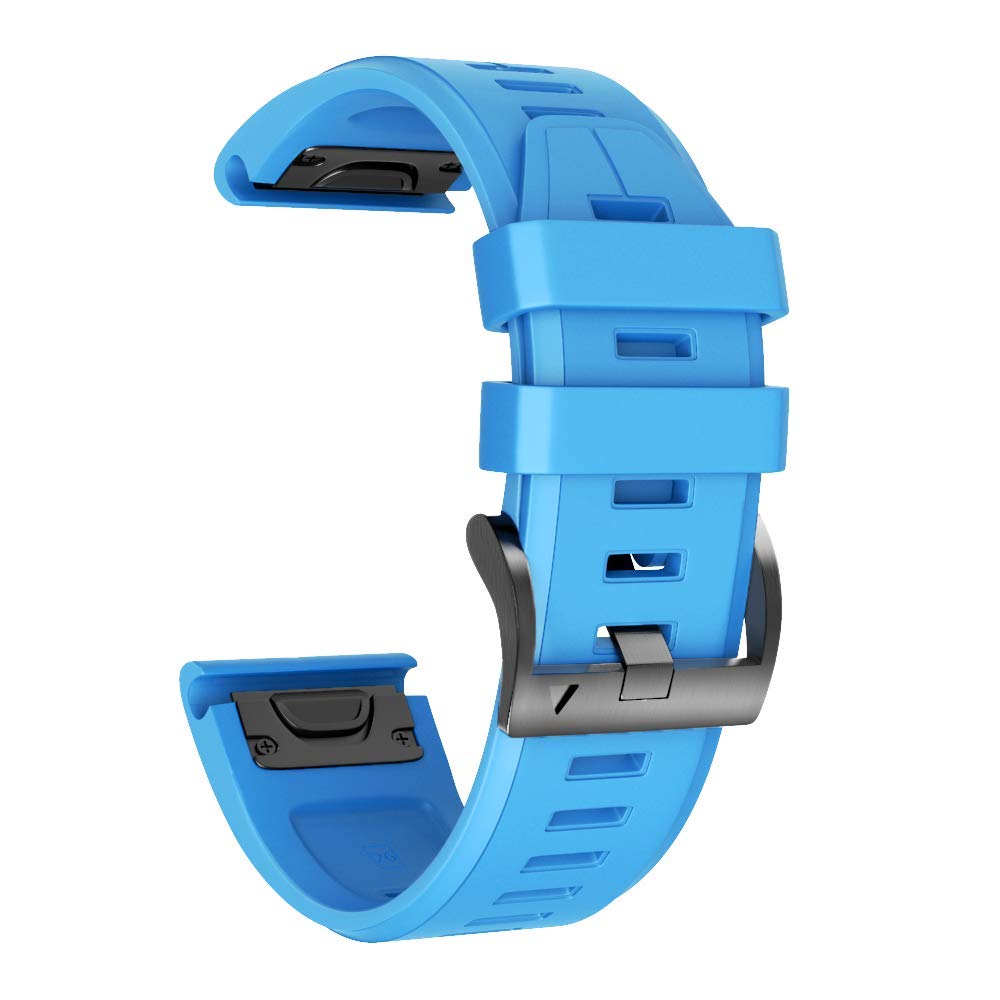 NotoCity Compatible Fenix 5X Plus Bands Fenix 7X Sport Silicone Replacement Watch Strap for Garmin Fenix 5X/Fenix 5X Plus/Fenix 6X/Fenix 6X Pro/Fenix 3/HR/Descent MK1/D2 Delta PX/D2 Charlie(Blue) 1 Pack Blue