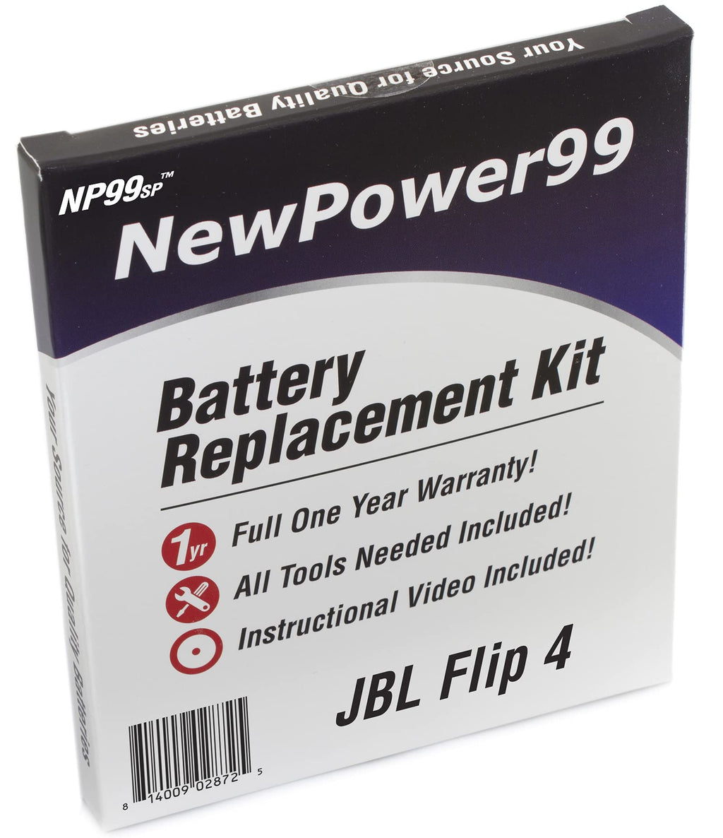 NP99sp NewPower99 Battery Kit for JBL Flip 4 Speaker with Tools, Video Instructions, Long Life Battery