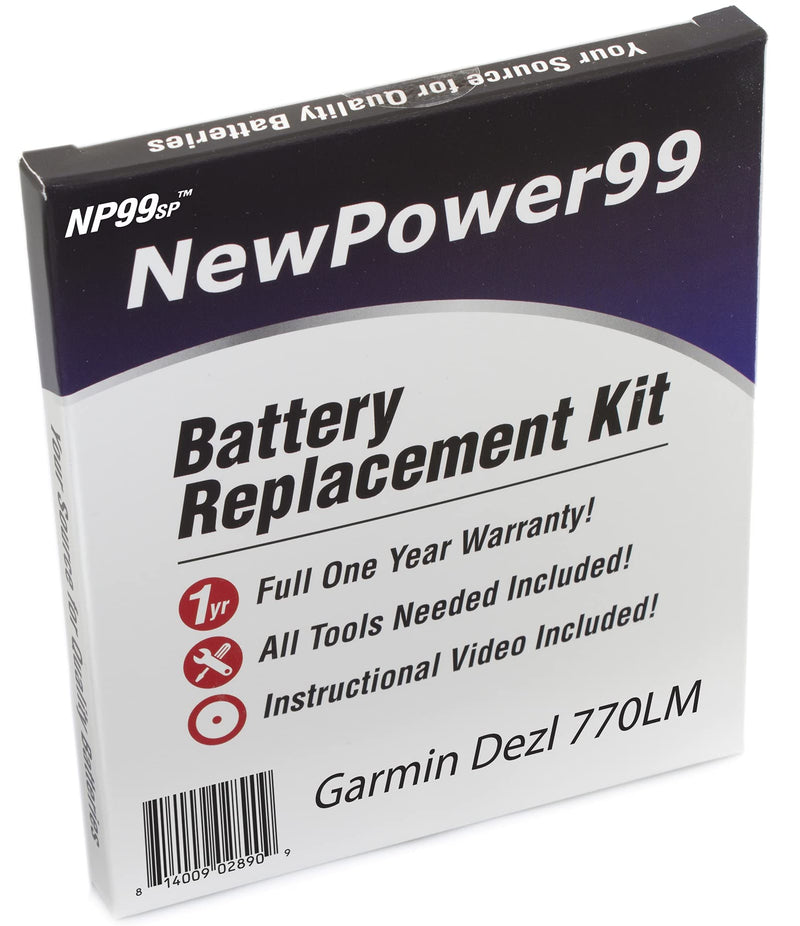 NP99sp NewPower99 Battery Replacement Kit for Garmin Dezl 770LM with Video Instructions, Tools, and Long Life Battery