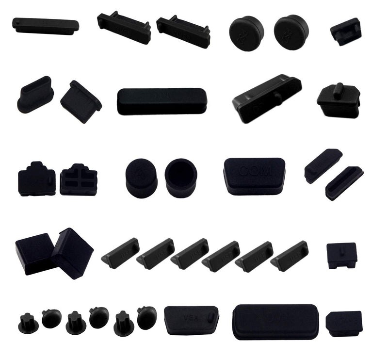 36 PCS Anti-dust Plugs Computer Port Dust Plugs, 19 Types of Computer Laptop Port Dust Covers Stoppers for Computer PC Laptop(36 PCS in 19 Types)-DO NOT Fit MacBook