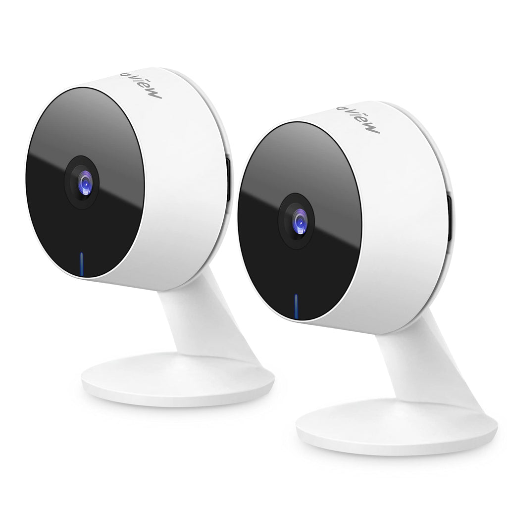 Smart Indoor Security Camera for Home(2 Pack), 1080p HD Baby Monitor with Motion and Sound Detection,Two-Way Audio, Night Vision, US Cloud Server & SD Card Storage, Compatible with Alexa White 2 Pack