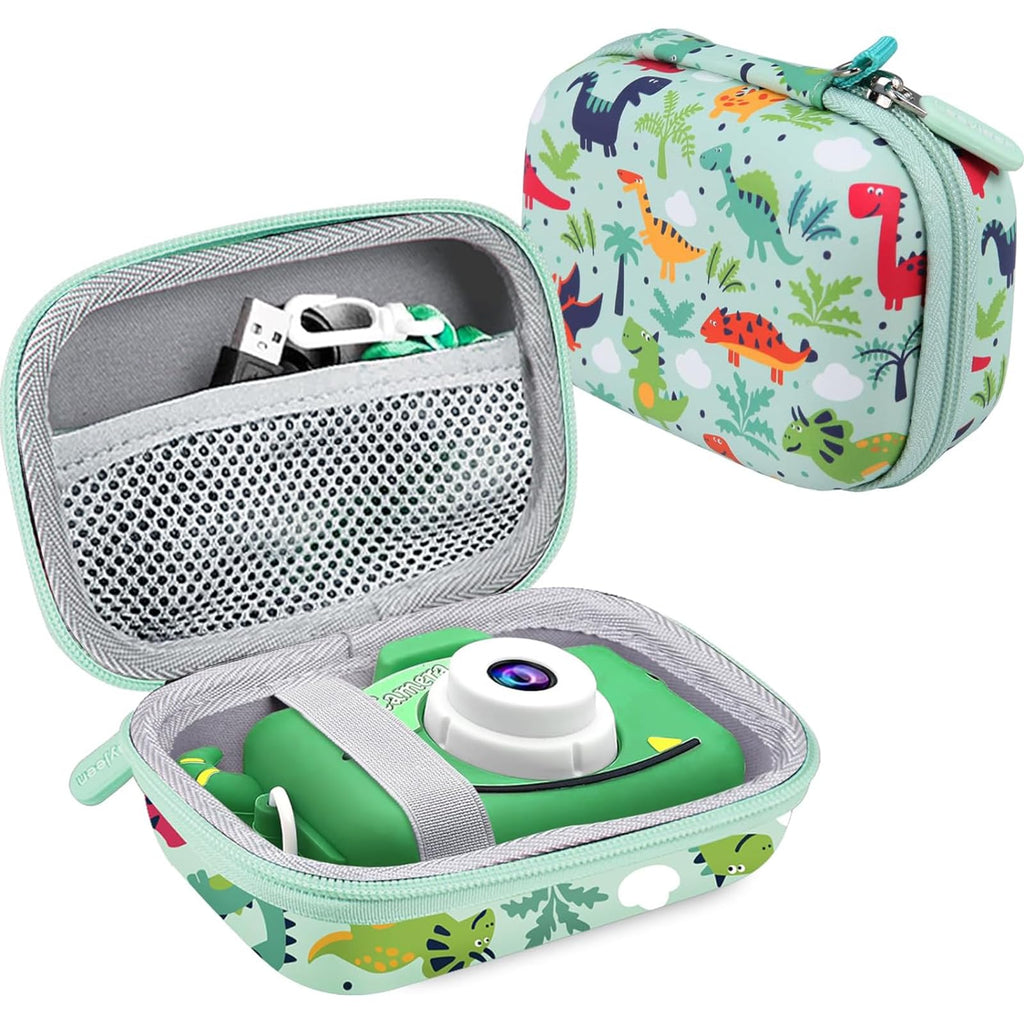 Leayjeen Kids Camera Case Compatible with Goopow/Mgaolo/HOOMOON/Hangrui Kids Camera Toys and Children Digital Video Camcorder Camera,Best Easter Birthday Festival Gift -Green Dinosaur(Case Only) Green Dinosaur