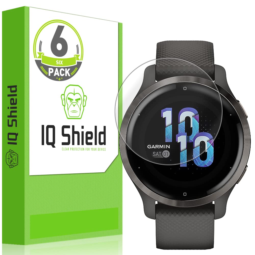 IQShield Screen Protector Compatible with Garmin Venu 2s (6-Pack) Anti-Bubble Clear Film 1.09 INCH