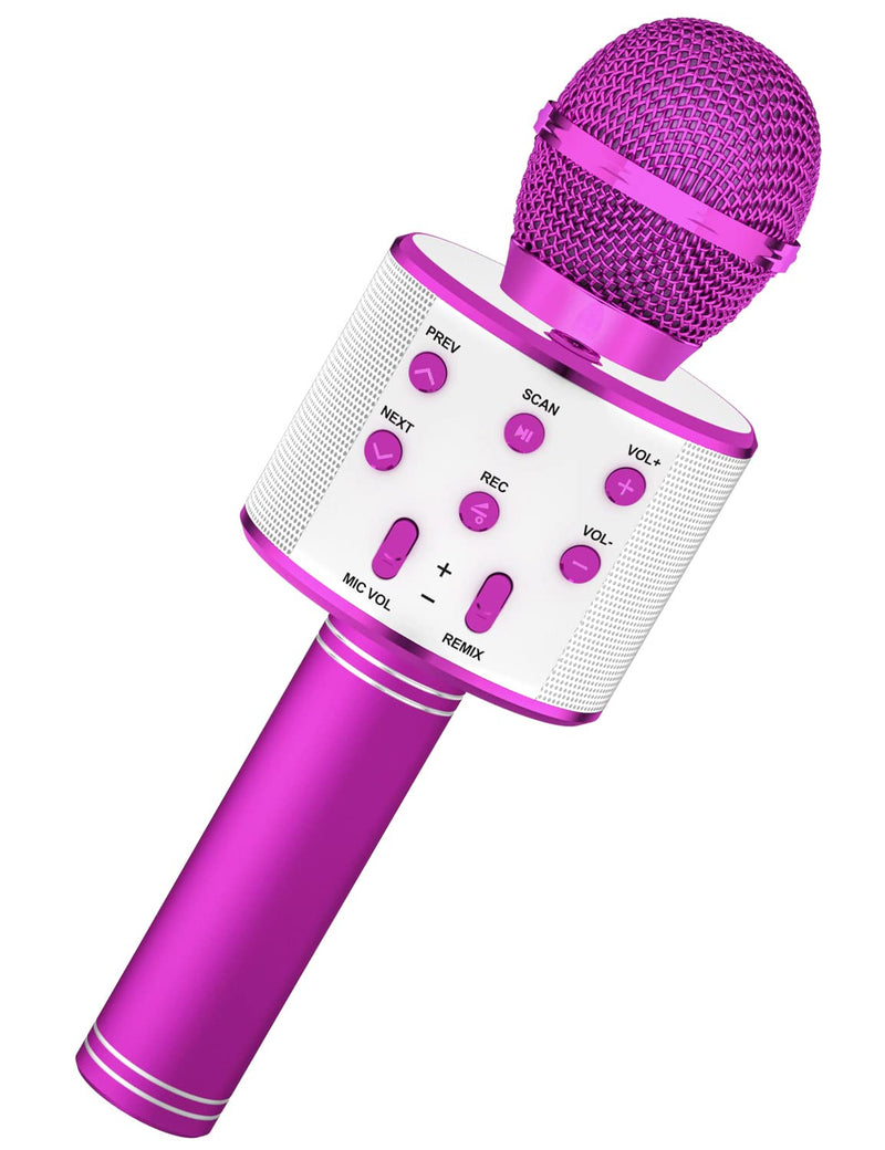 Amazmic Karaoke Microphone for Kids,Wireless Bluetooth Microphone for Singing, Handheld Microphone Portable Karaoke Machine Gift for Girls and Boys Adults Birthday Party, Home KTV(Purple) Purple