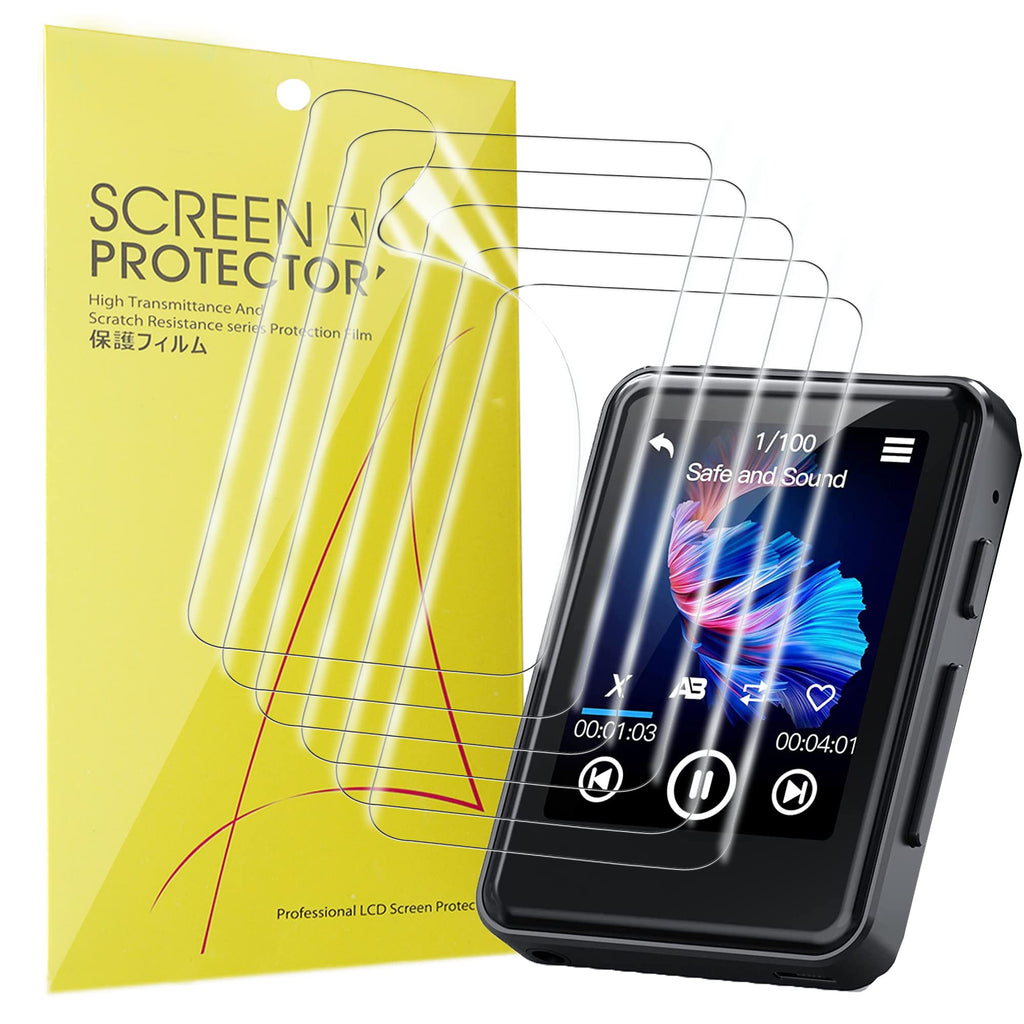 Compatible for ZOOAOXO MP3 Player Screen Protector, [6 Pack] Full Coverage TPU Clear Film Compatible with ZOOAOXO M900 2.4" Full Touch Screen MP3 Player (6 Pack) 6 Pack