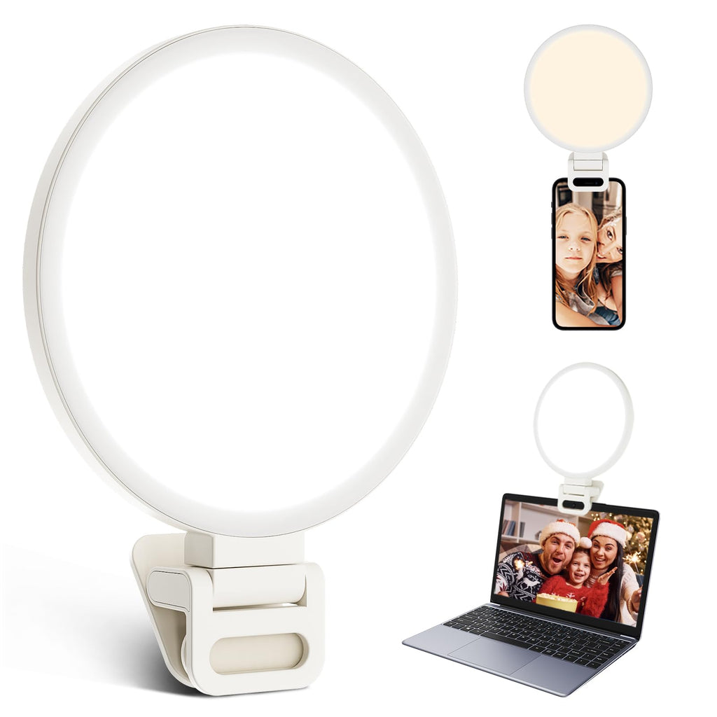 ACMEZING Full-Screen Ring Light 60 LED Side Lighting Anti-Glare Clip on Ring Light for Phone iPhone Laptop Computer Monitor, 3 Light Modes for Live Streaming, Selfies, Video Conference, Zoom Lighting