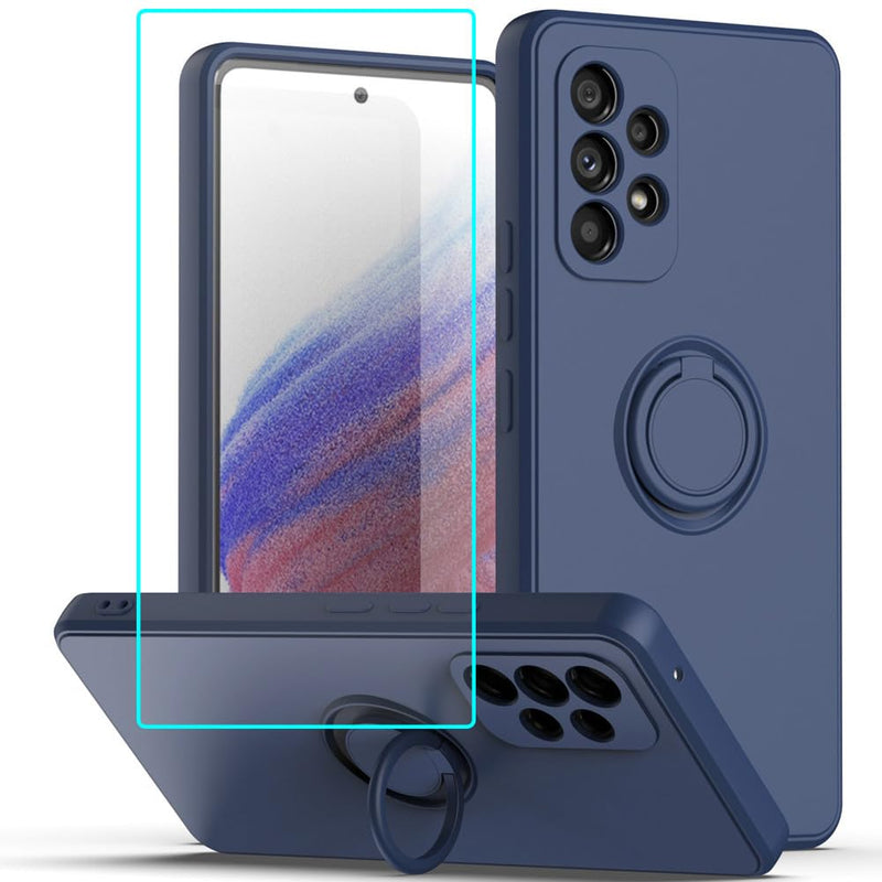 for Gabb Phone 3 Pro Case with Screen Protector,for Gabb Phone 3 Pro Phone Case Magnetic Car Ring Kickstand Slim Soft Silicone with Full Camera Protection Shockproof Cover for Gabb Phone 3 Pro Blue