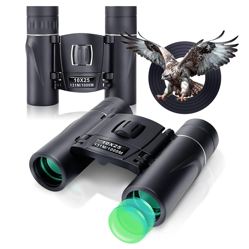 (2 Pack) 10x25 Compact Binoculars for Adults Kids, Binoculars for Concerts and Bird Watching Cruise Ship Essentials Hunting,Waterproof Binoculars with Low Light Night Vision 2 Pack