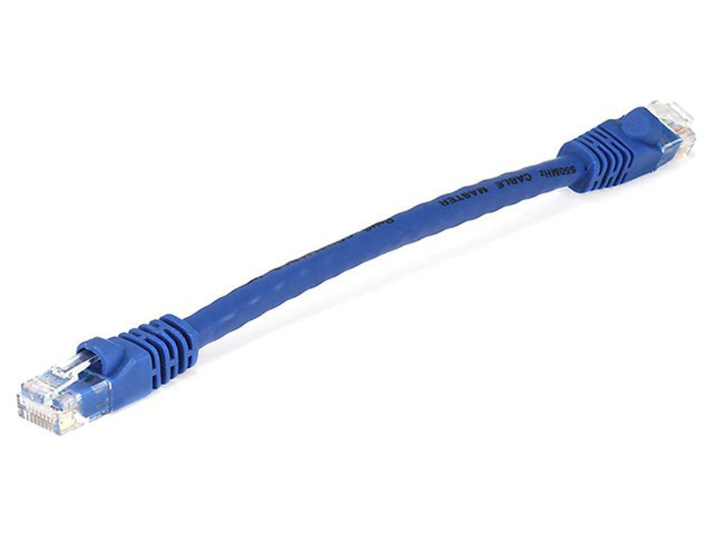 Monoprice 0.5FT 24AWG Cat6 550MHz UTP Ethernet Bare Copper Network Cable - Blue 0.5 Feet