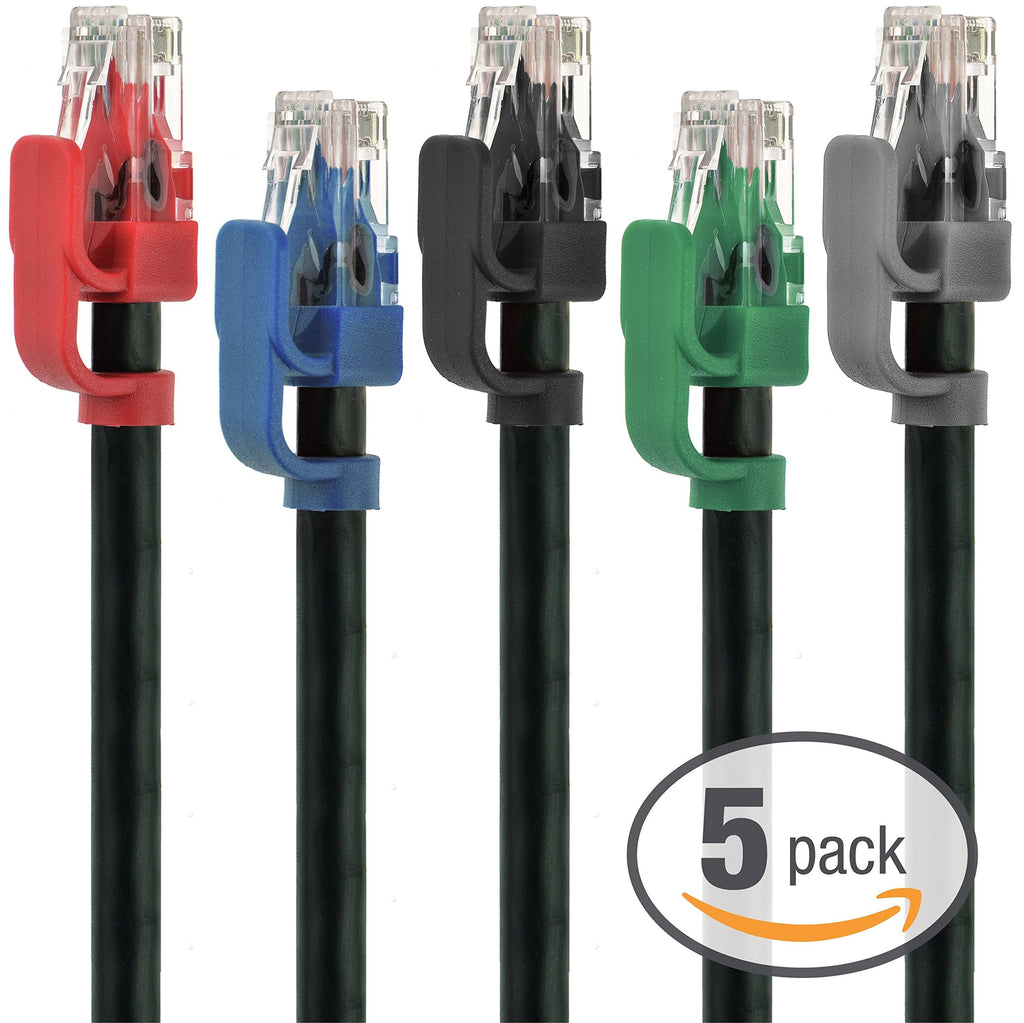 Mediabridge Cat6 Ethernet Patch Cable (5-Pack - 13 Inches Tip-to-Tip) - Soft Flex Tab - RJ45 Computer Networking Cord - Multi-Color - (Part# 32-699-01X5M)