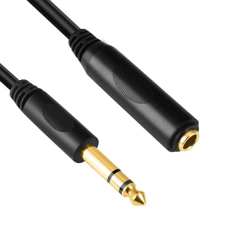 Devinal 6.35mm 1/4" inch Stereo Plug Male to 1/4 Female Stereo Headphone Guitar Extension Cable Cord, Gold Plated Audio Cable Stereo Extender, 20 feet (6 M) 20 FT