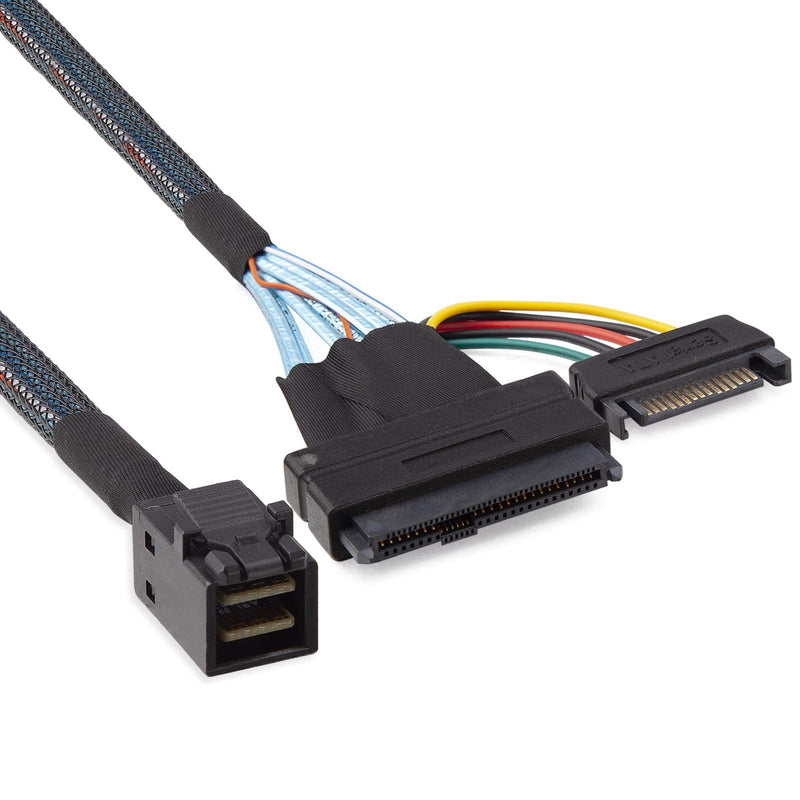 10Gtek# 12G Internal Mini SAS SFF-8643 to U.2 SFF-8639 NVMe SSD Cable with 15 pin Male SATA Power Connector, PCIe 4.0, 85 Ohm, 3.3ft/1m 4. Cable SFF-8643 to SFF-8639 1m