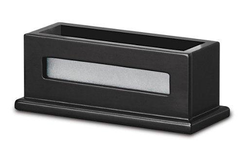 Victor Midnight Black Business Card Holder, 1.8" x 4.3" x 1.6"