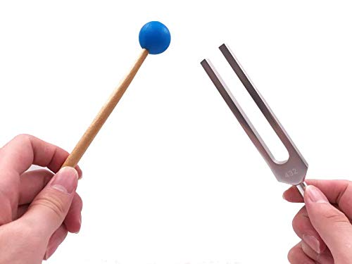 432 Hz Tuning Fork, with Silicone Hammer 、Triangular Silica Gel and Cleaning Cloth Perfect Healing Musical Instrument. 432 Hz (Blue)