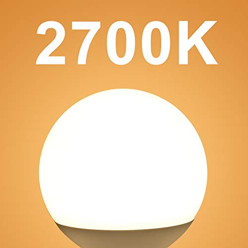 G25 LED Globe Light Bulbs, Hansang Bathroom Vanity Light Bulbs E26 Base Warm White 2700K for Bedroom Makeup Mirror Lights,60W Equivalent(5W),500LM,Non-dimmable,4Pack Globe 2700K(warm White)