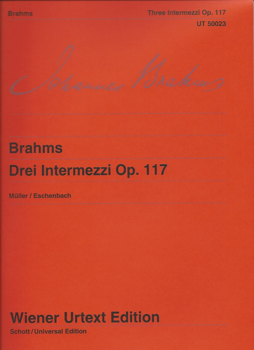 Johannes Brahms Drei Intermezzi (3 Intermezzos) Op. 117 Wiener Urtext Edition