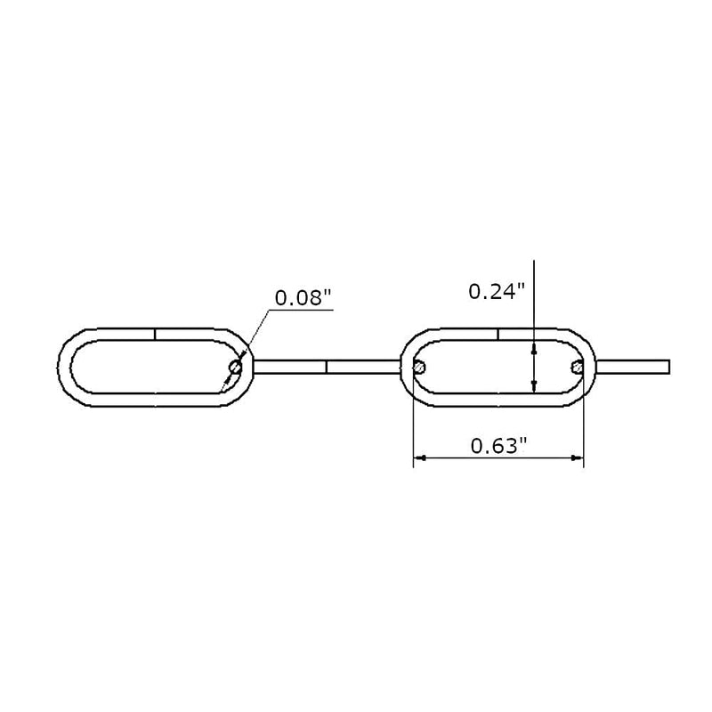 #100 x 10 ft. Hobby/Craft Oblong Decorator Steel Chain, Black, 0.087" Diameter, 10ft Length, 13 lbs Load Capacity