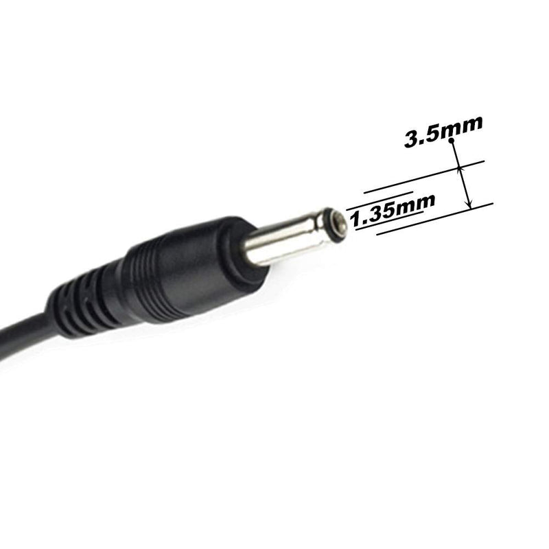 DZYDZR 3pcs Extension Cable USB to DC Cable - 5V USB 2.0 Port Male to DC 5V Male 3.5mm x 1.35mm Power Cord Black 100cm(3.3ft)