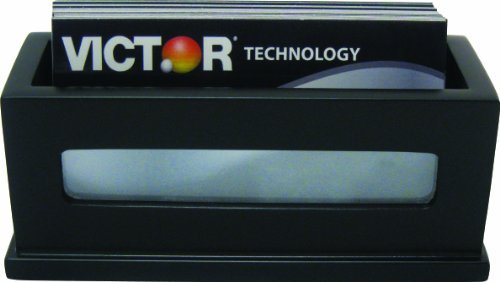 Victor Midnight Black Business Card Holder, 1.8" x 4.3" x 1.6"