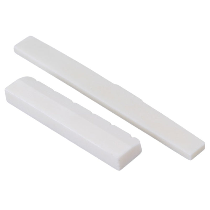 BQLZR White Buffalo Bone Bridge Saddle and 50mm Slotted Nut Set for Classical Guitar