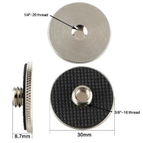 CAMVATE 1/4" Female to 3/8" Male Screw Adapter for Tripod Monopod QR Plate(2 Pieces