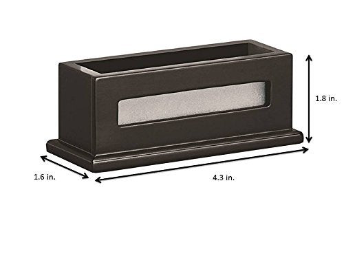 Victor Midnight Black Business Card Holder, 1.8" x 4.3" x 1.6"