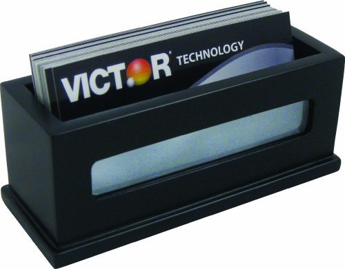 Victor Midnight Black Business Card Holder, 1.8" x 4.3" x 1.6"