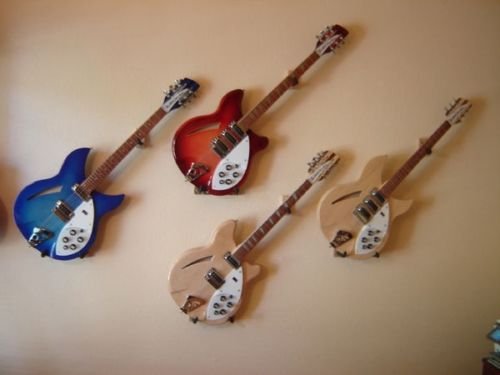 Angled Guitar Wall Hanger Display for Acoustic and Thick Body Guitars - Classic Oak