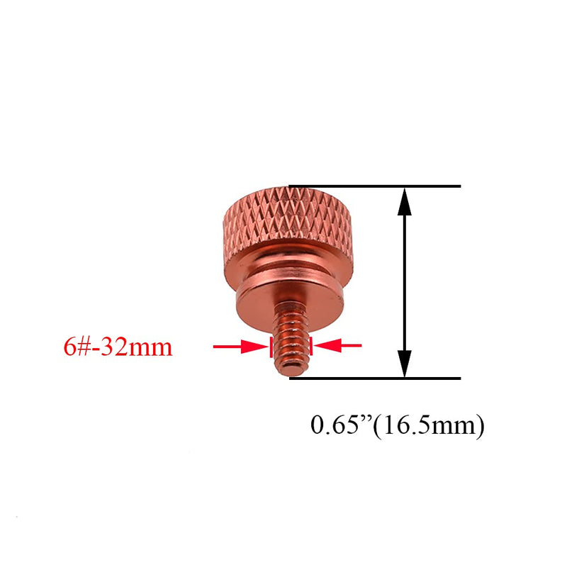 Hahiyo Anodized Aluminum Thumbscrews 6#-32 Thread Size Large Knurled Head Cage Mounts Hand Tighten Easy to Grip and Turn Not Damage Inside Sturdy for Computer Case PCI Slot Motherboard Orange 10pcs 6#-32-Orange-10Pieces