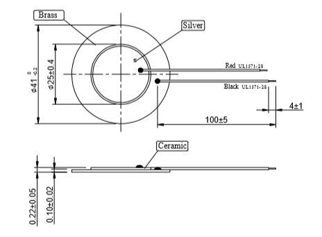 15 Pieces - 41mm Piezo Disc Elements with 4" Leads, Jumbo Contact Pickup CBG Cigar Box Guitar DIY