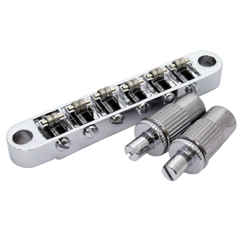 Roller Saddle Tune-O-Matic Bridge for Epiphone Les Paul SG Guitar w/ m8 threaded posts Chrome