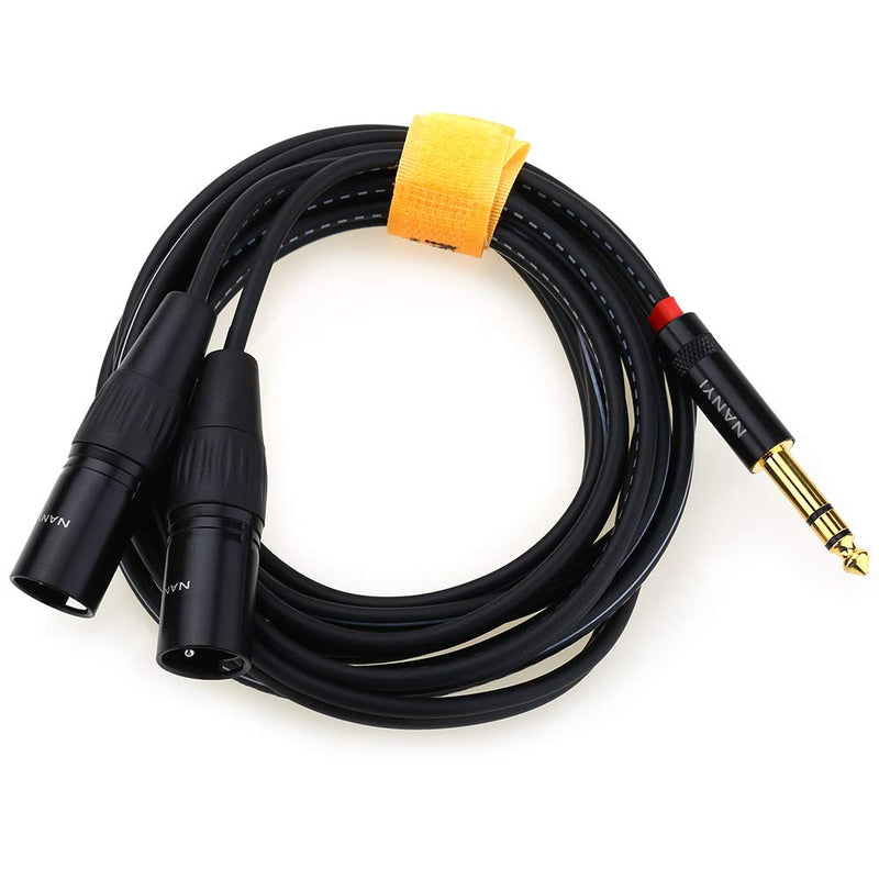 NANYI 6.35mm To 2XLR microphone splitter audio Cables, TRS Stereo Male to Dual XLR Male Interconnect Audio Microphone Cable Y Splitter Adapter Cable - 3Meters 6.35mm - 2 XLR Male - 3Meters