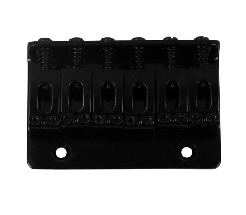 6 String 65MM Metal Fixed Hardtail Saddle Bridge Top Load Guitar Tailpiece for Fender Strat Tele Electric Guitar,Black Black